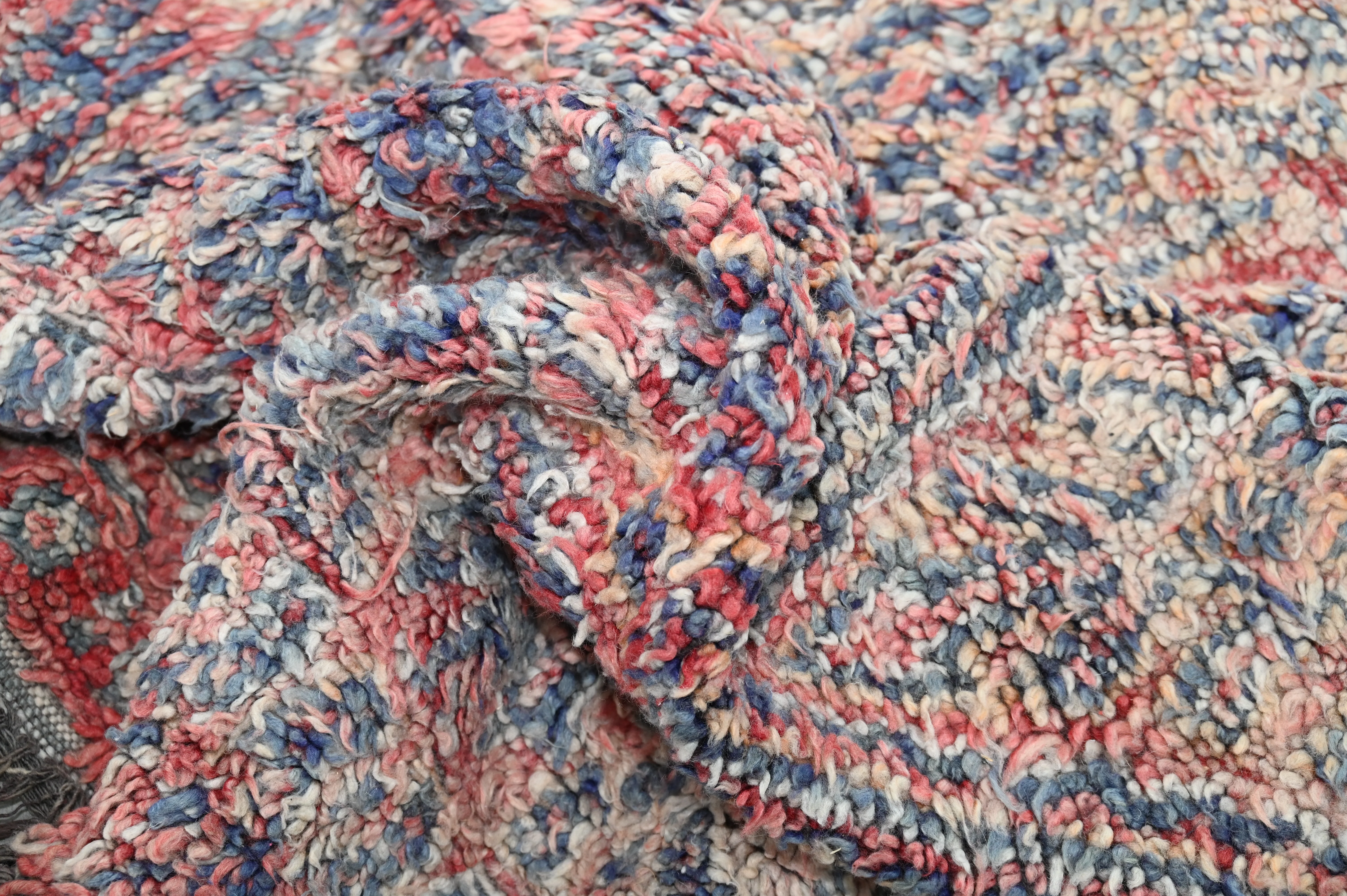 1960s Beni M'Guild Vintage Rug 320×205 cm – Indigo Blue & Faded Brick Red Wool, V-282 - Image 5