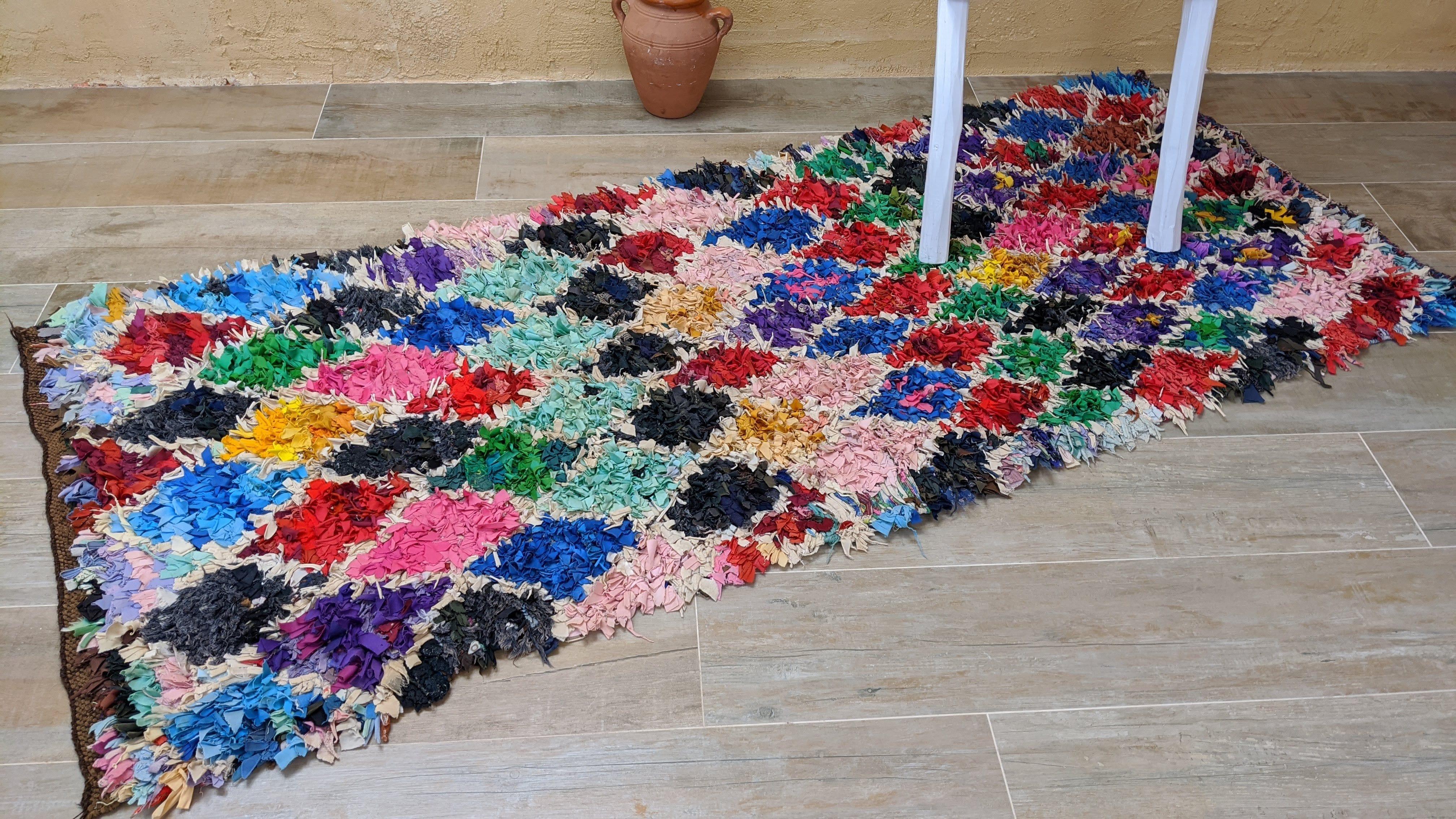 Vintage Boucherouite Rug, 200 x 80 cm || 6.56 x 2.62 feet - Image 5