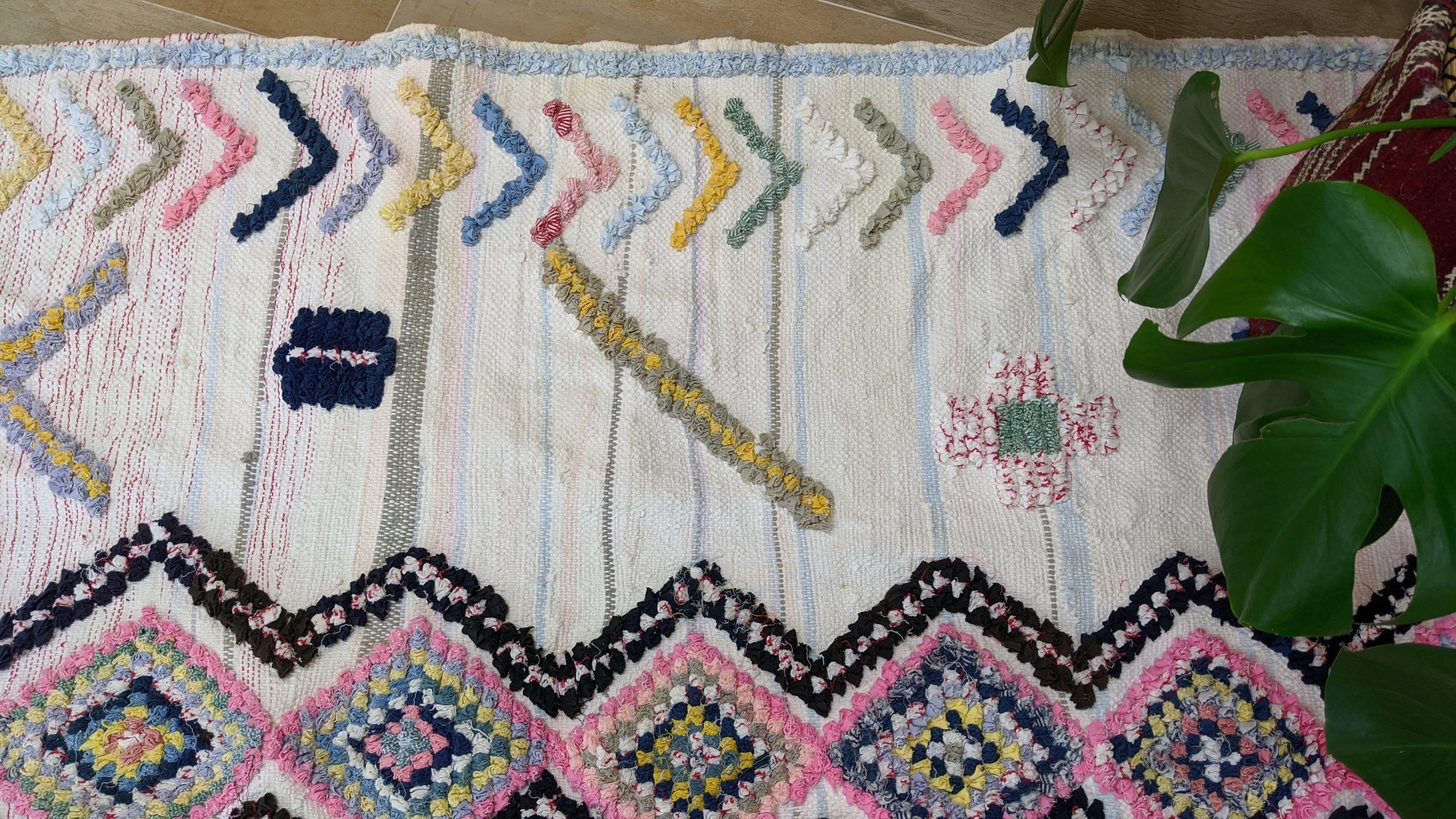 Boucherouite Rug, 215 x 120 cm || 7.05 x 3.94 feet - Image 5