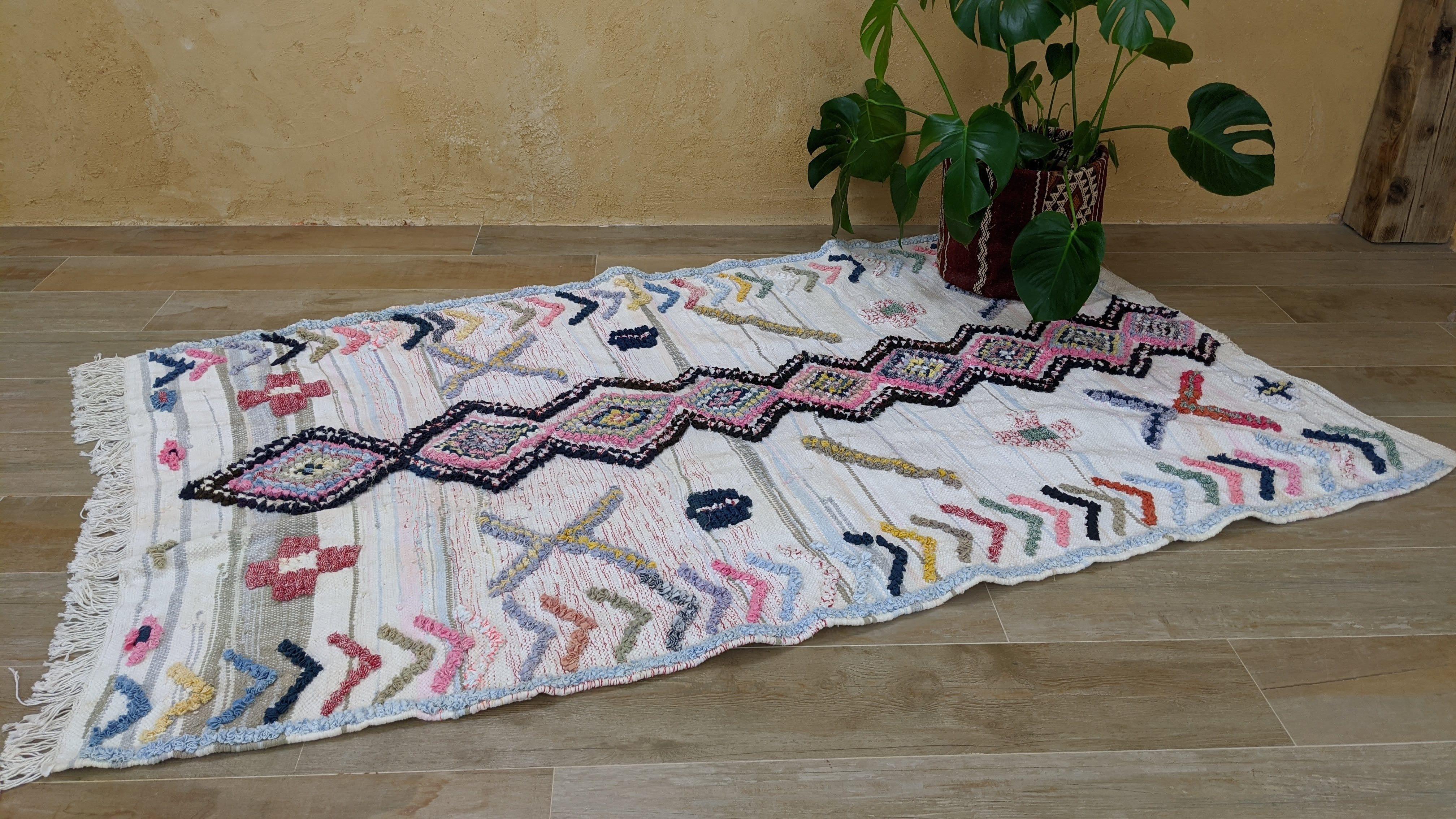 Boucherouite Rug, 215 x 120 cm || 7.05 x 3.94 feet - Image 7