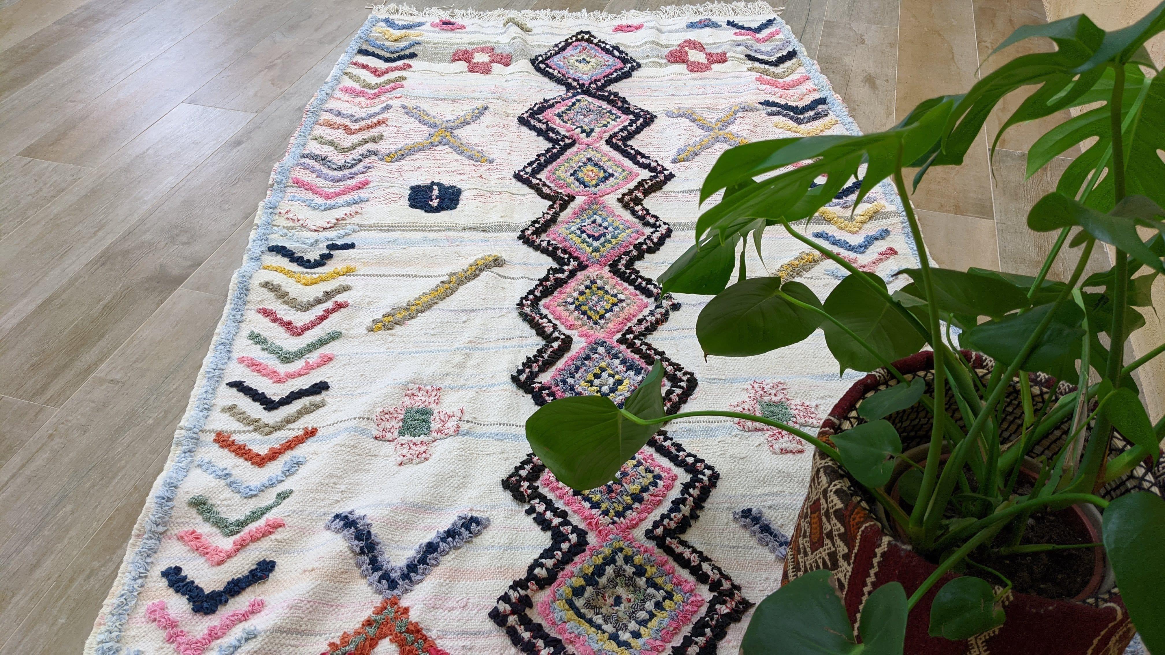 Boucherouite Rug, 215 x 120 cm || 7.05 x 3.94 feet - Image 8