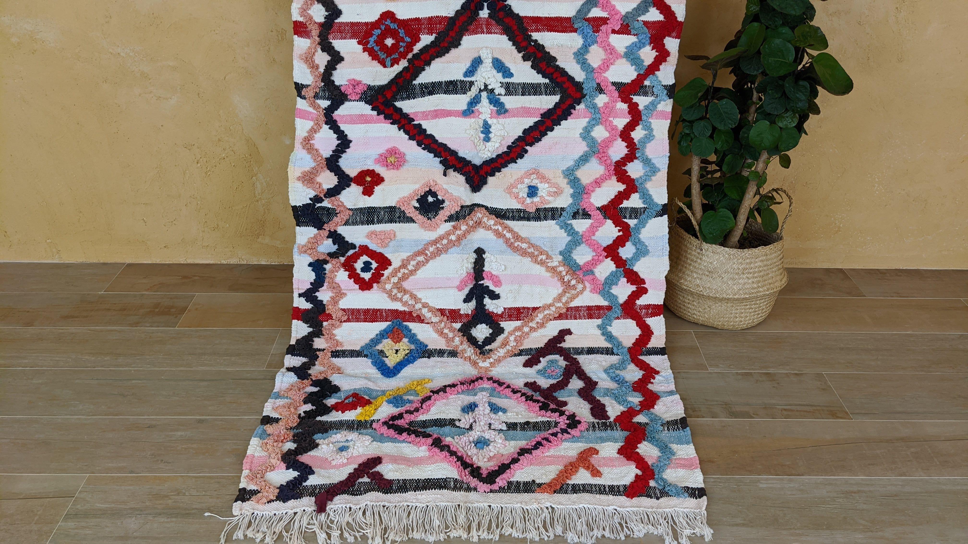 Boucherouite Rug, 220 x 105 cm || 7.22 x 3.44 feet - Image 4