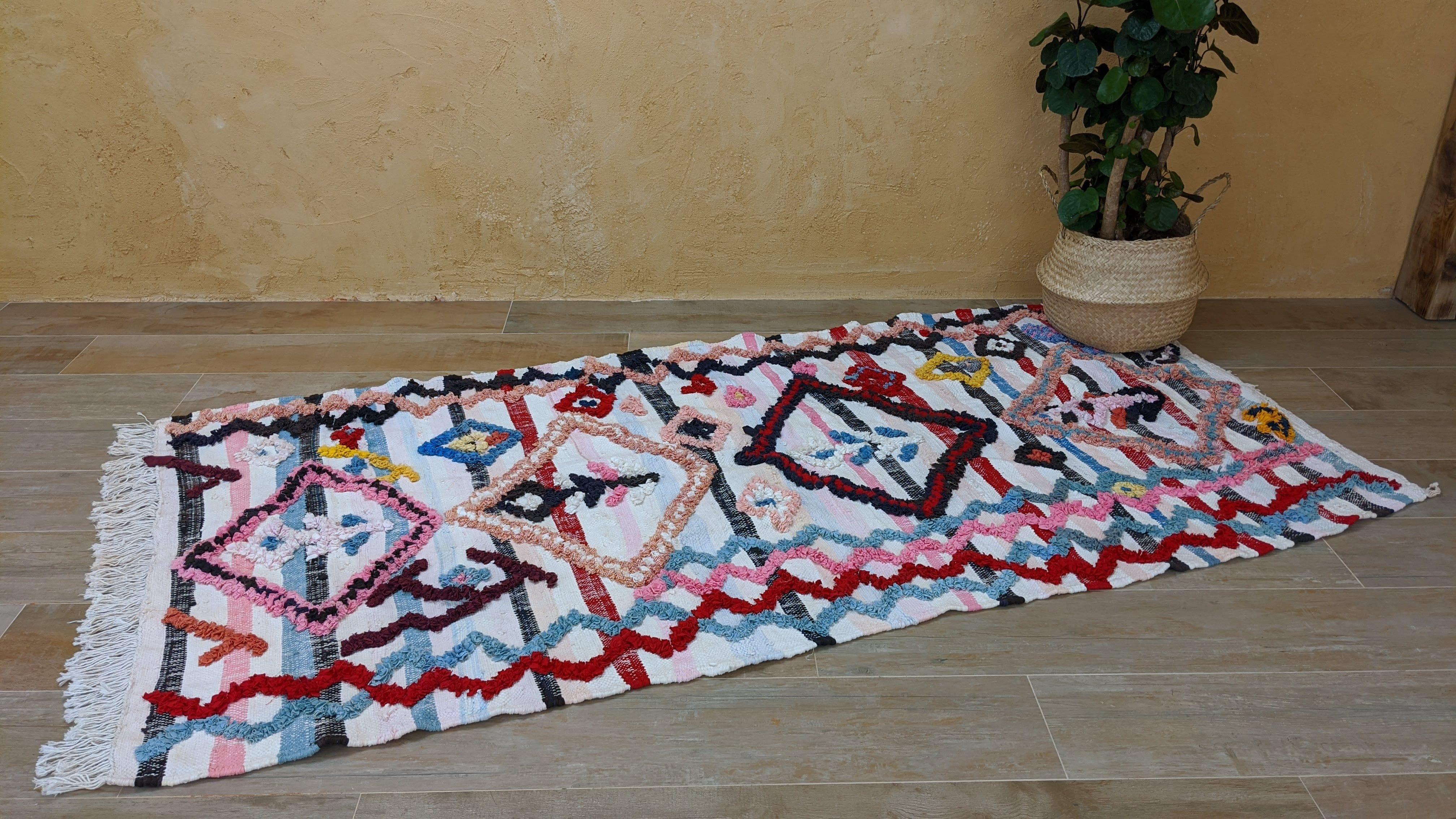 Boucherouite Rug, 220 x 105 cm || 7.22 x 3.44 feet - Image 5
