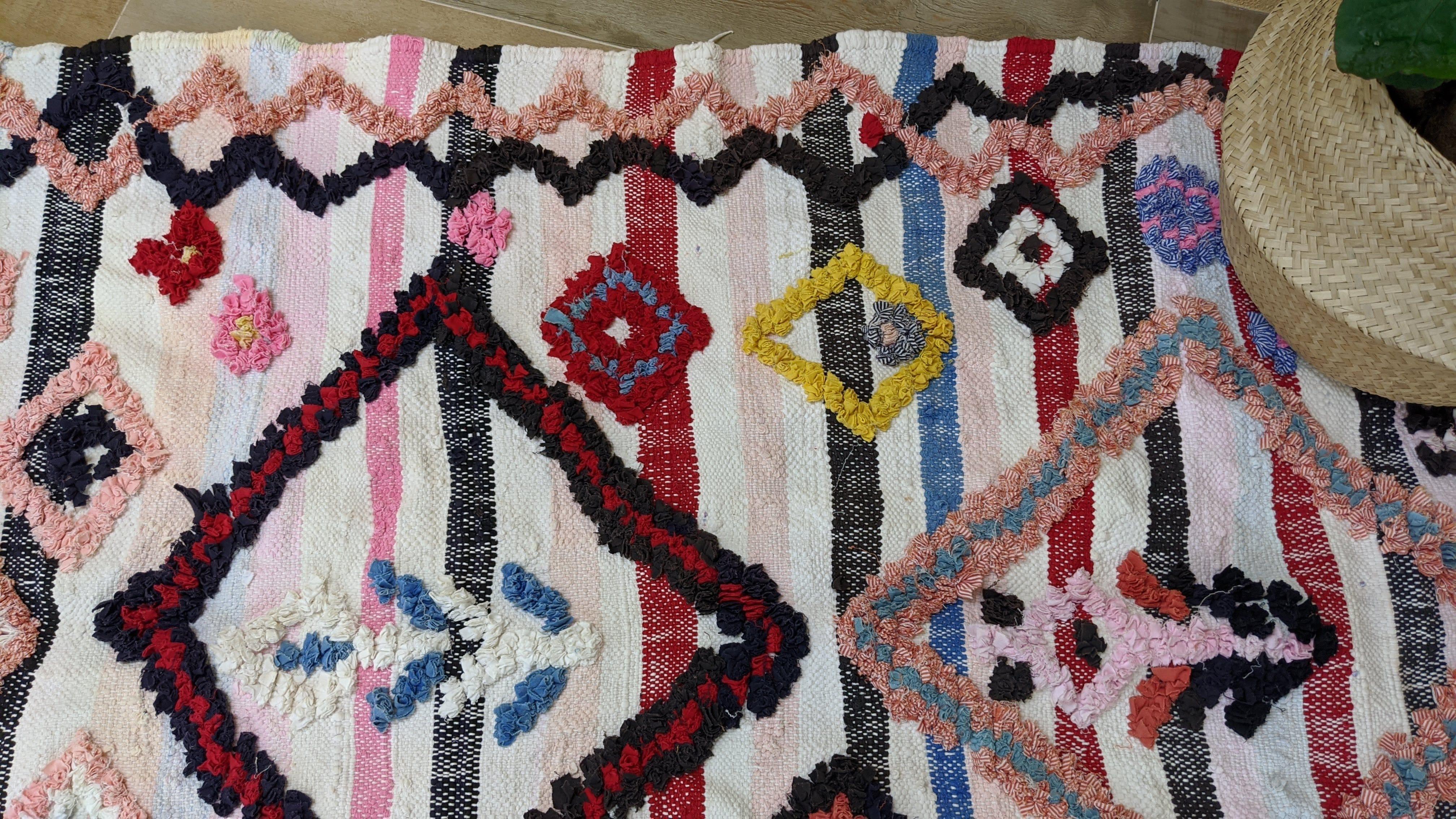 Boucherouite Rug, 220 x 105 cm || 7.22 x 3.44 feet - Image 7