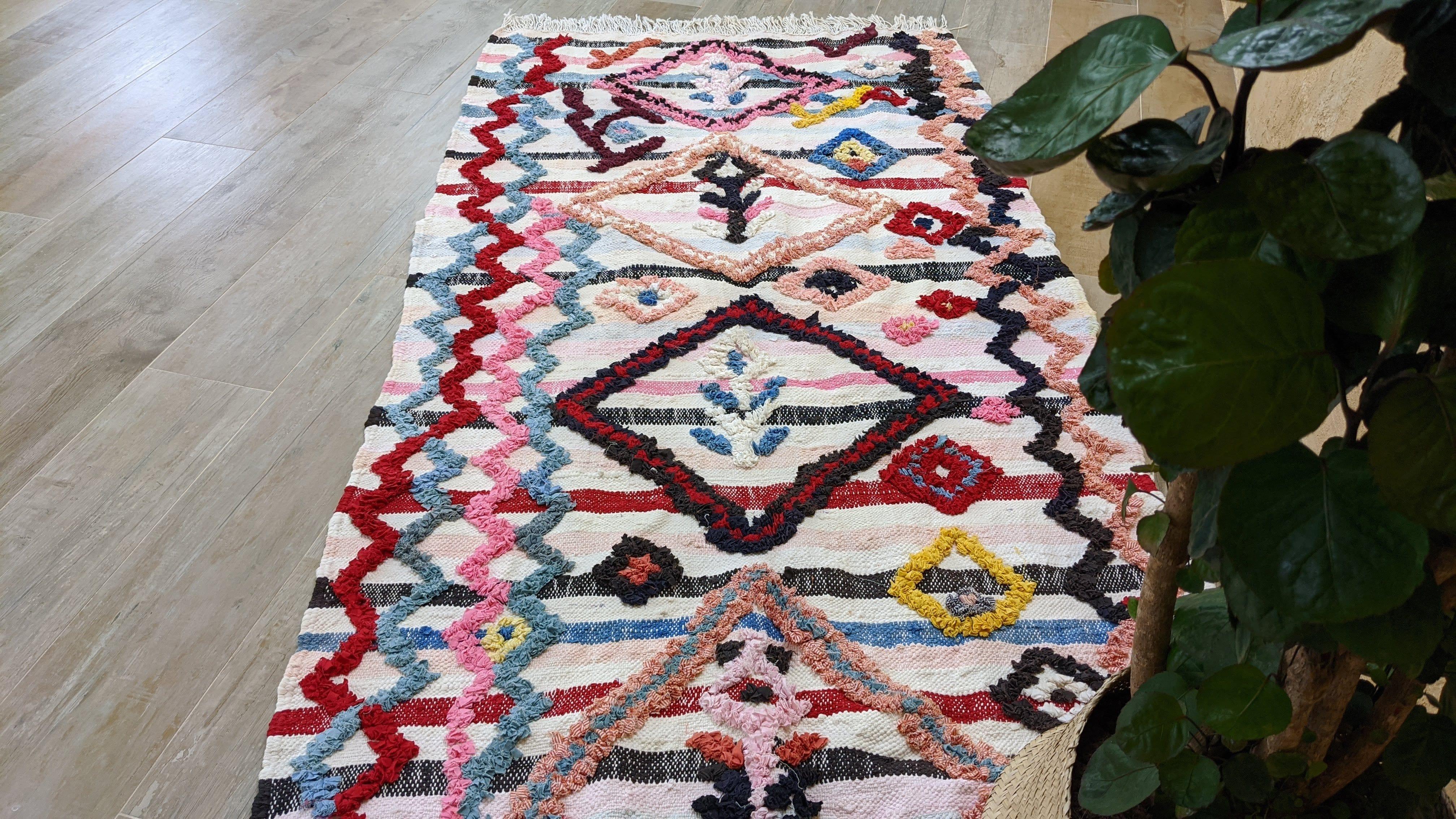 Boucherouite Rug, 220 x 105 cm || 7.22 x 3.44 feet - Image 8