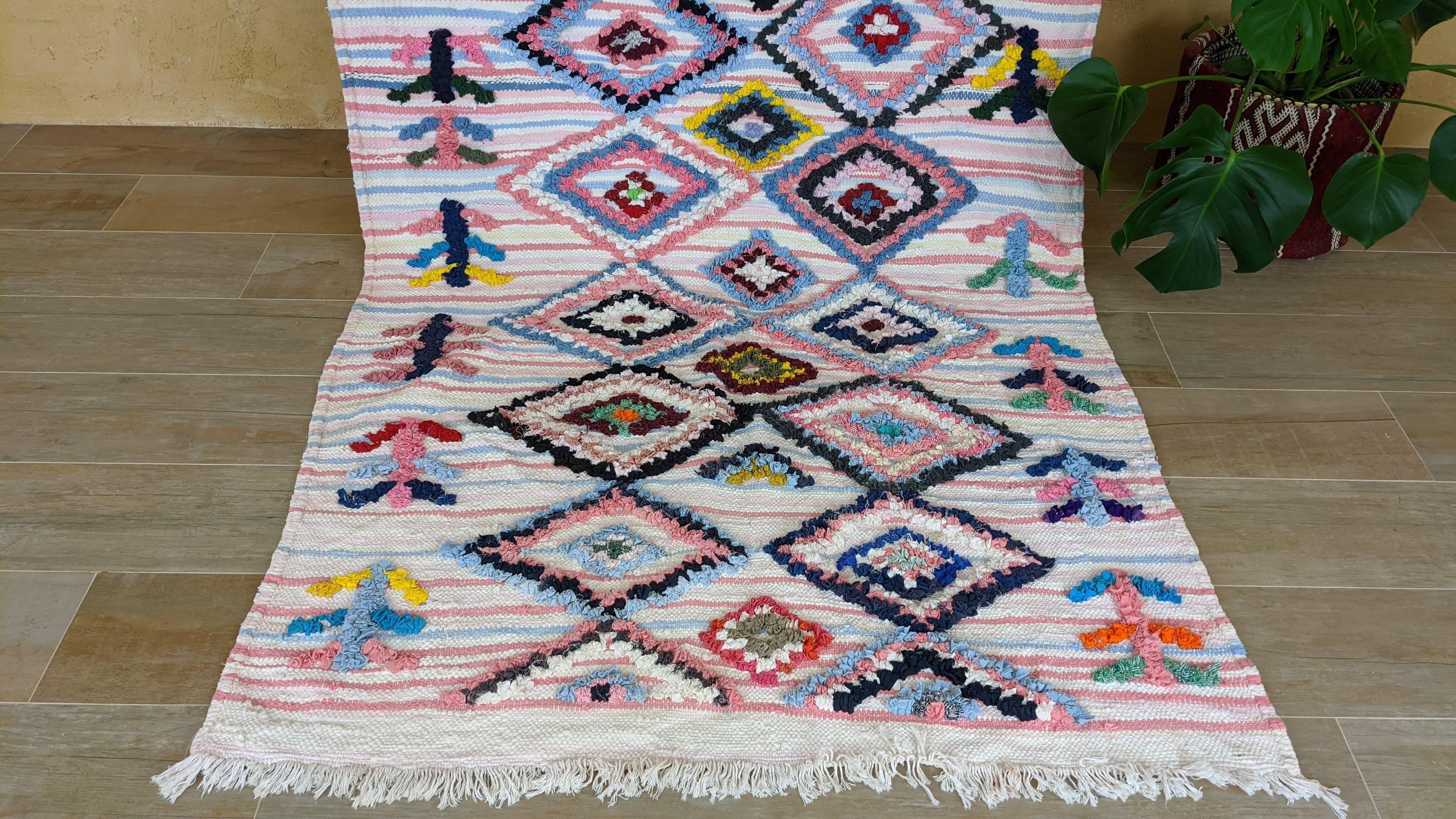 Boucherouite Rug, 220 x 120 cm || 7.22 x 3.94 feet - Image 4
