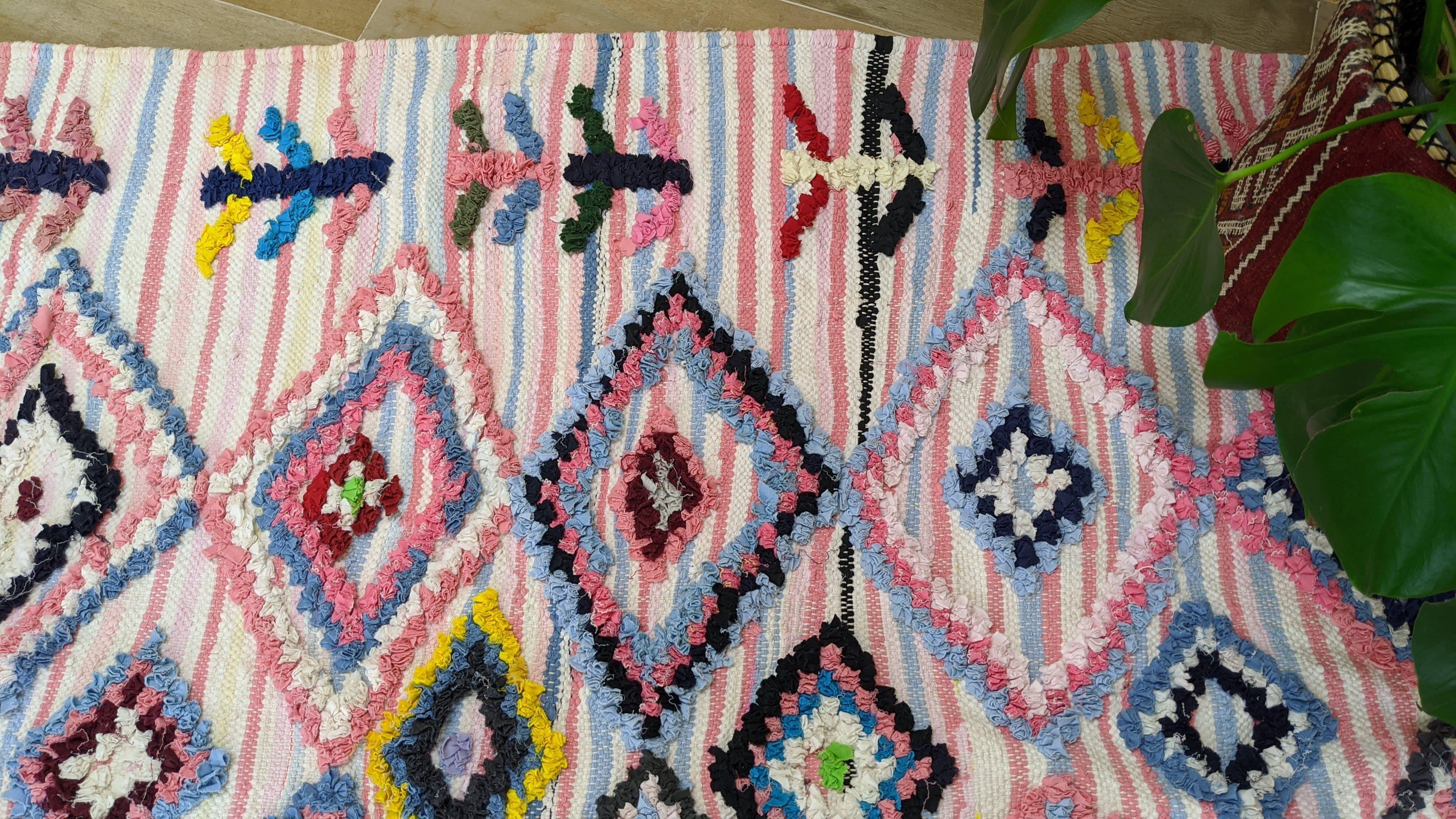 Boucherouite Rug, 220 x 120 cm || 7.22 x 3.94 feet - Image 5
