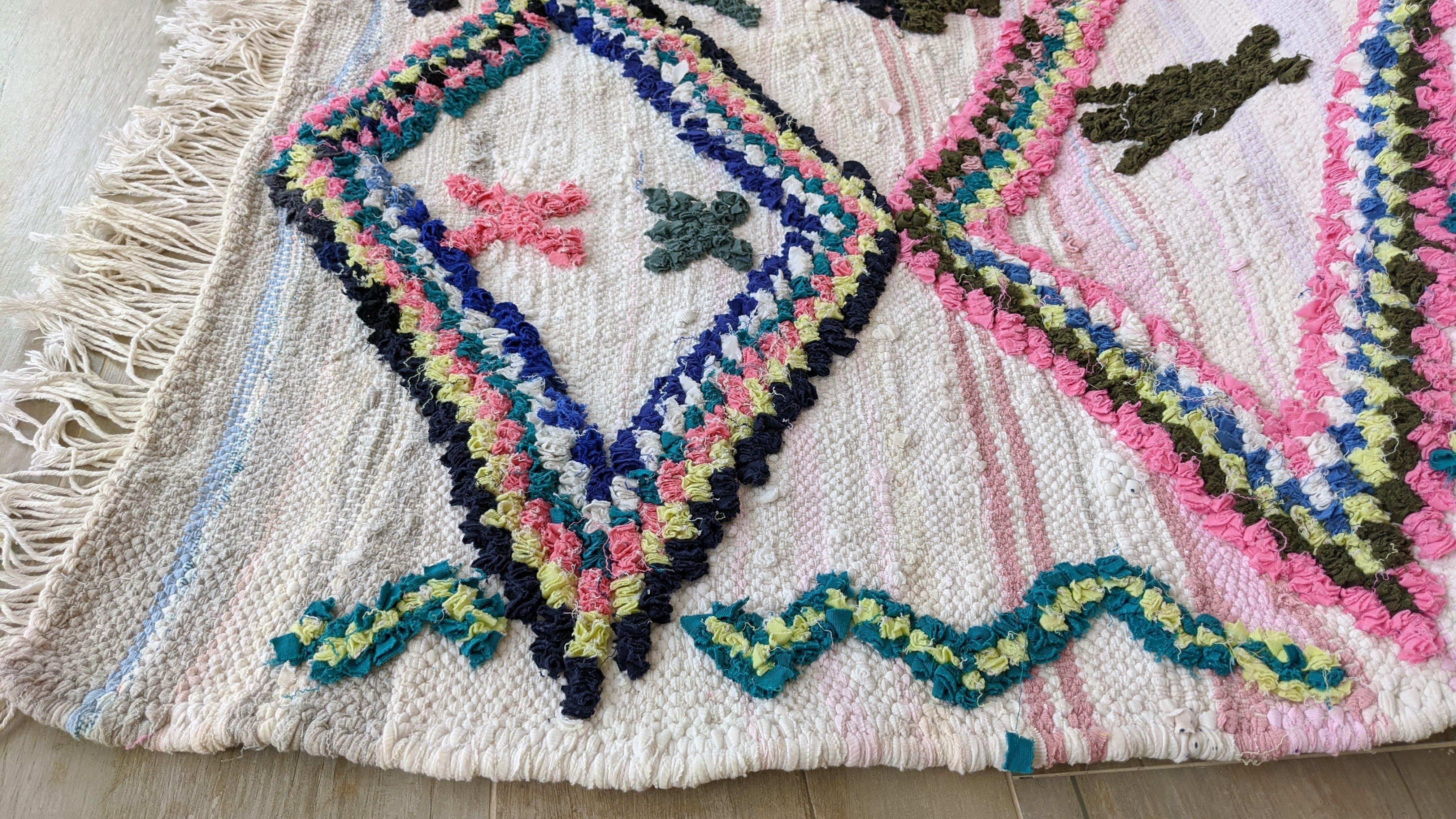 Boucherouite Rug, 220 x 135 cm || 7.22 x 4.43 feet - Image 6