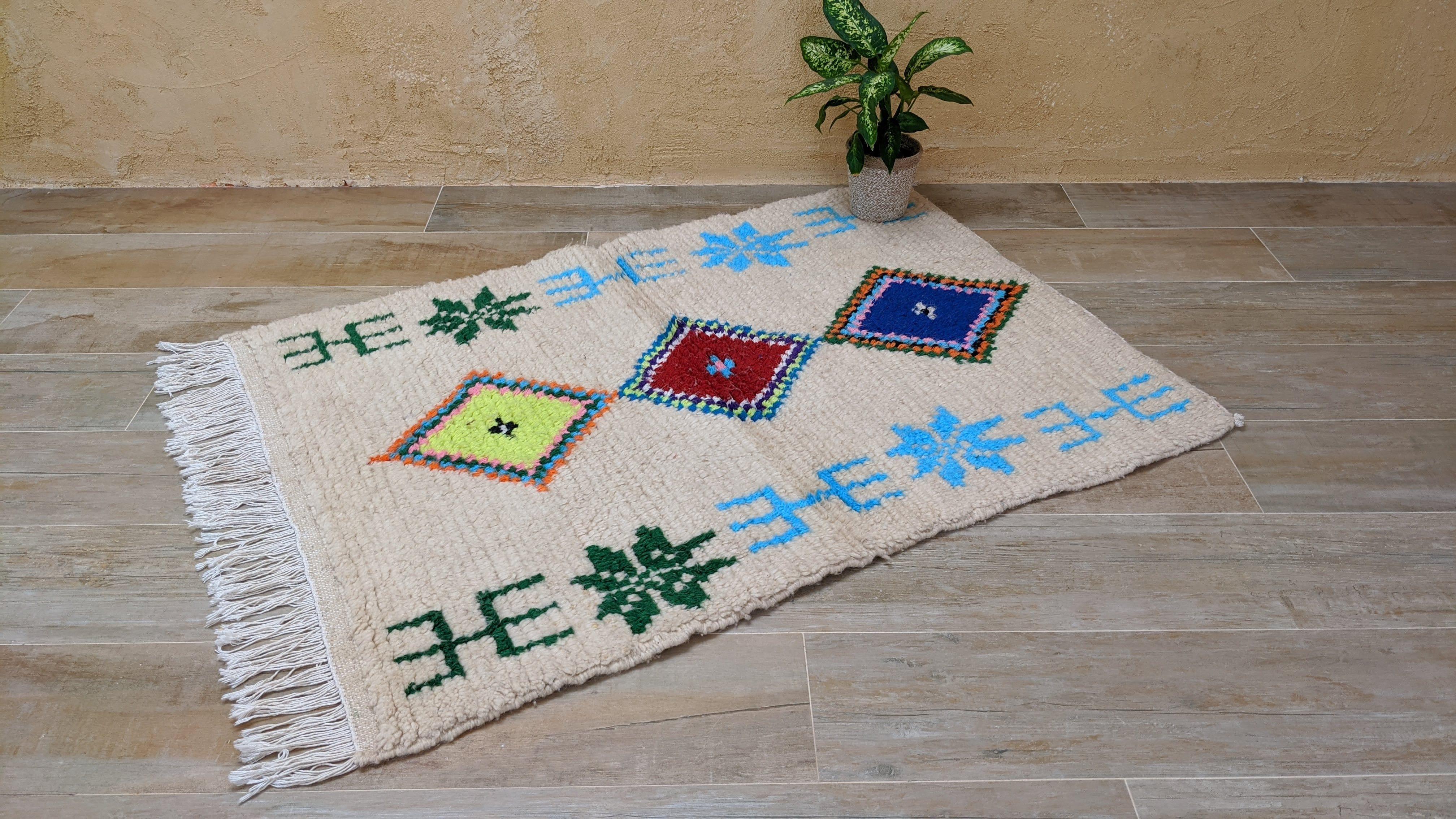 Handmade Azilal rug - 150 x 100 cm || 4.92 x 3.28 feet - Image 4