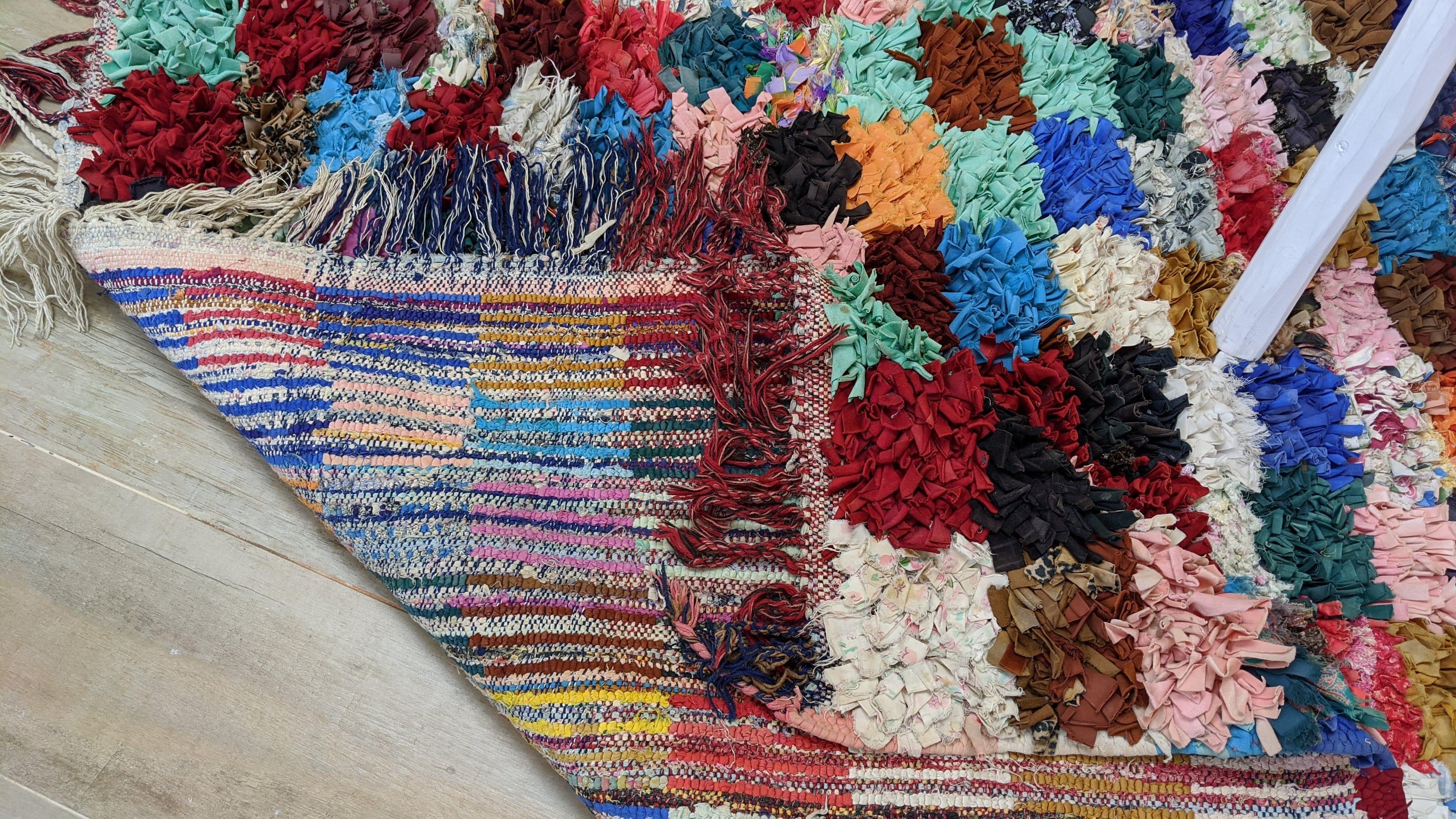 Vintage Boucherouite Rug - 165 x 135 cm || 5.41 x 4.43 feet - Image 10