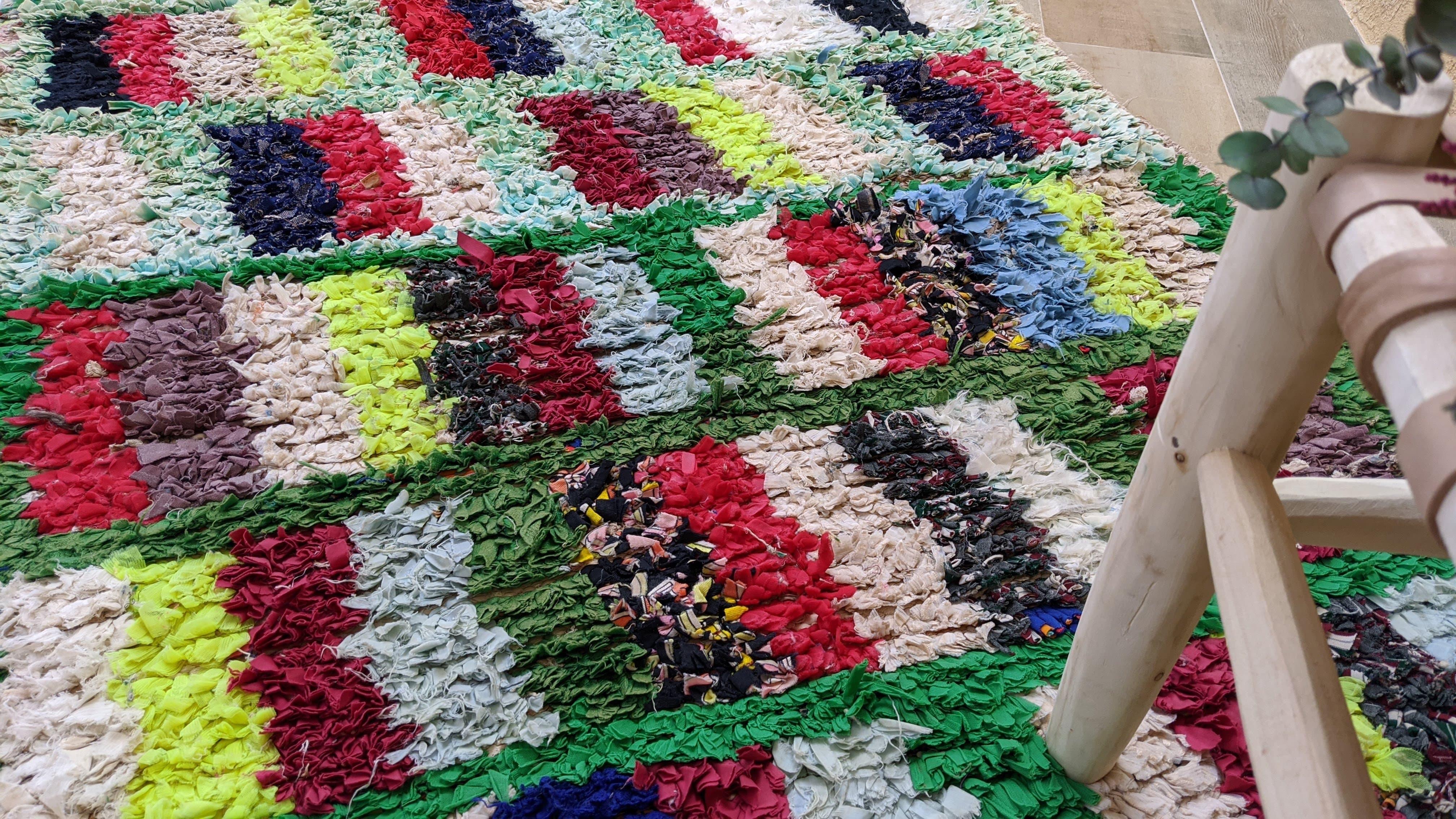 Vintage Boucherouite Rug - 185 x 105 cm || 6.07 x 3.44 feet - Image 3