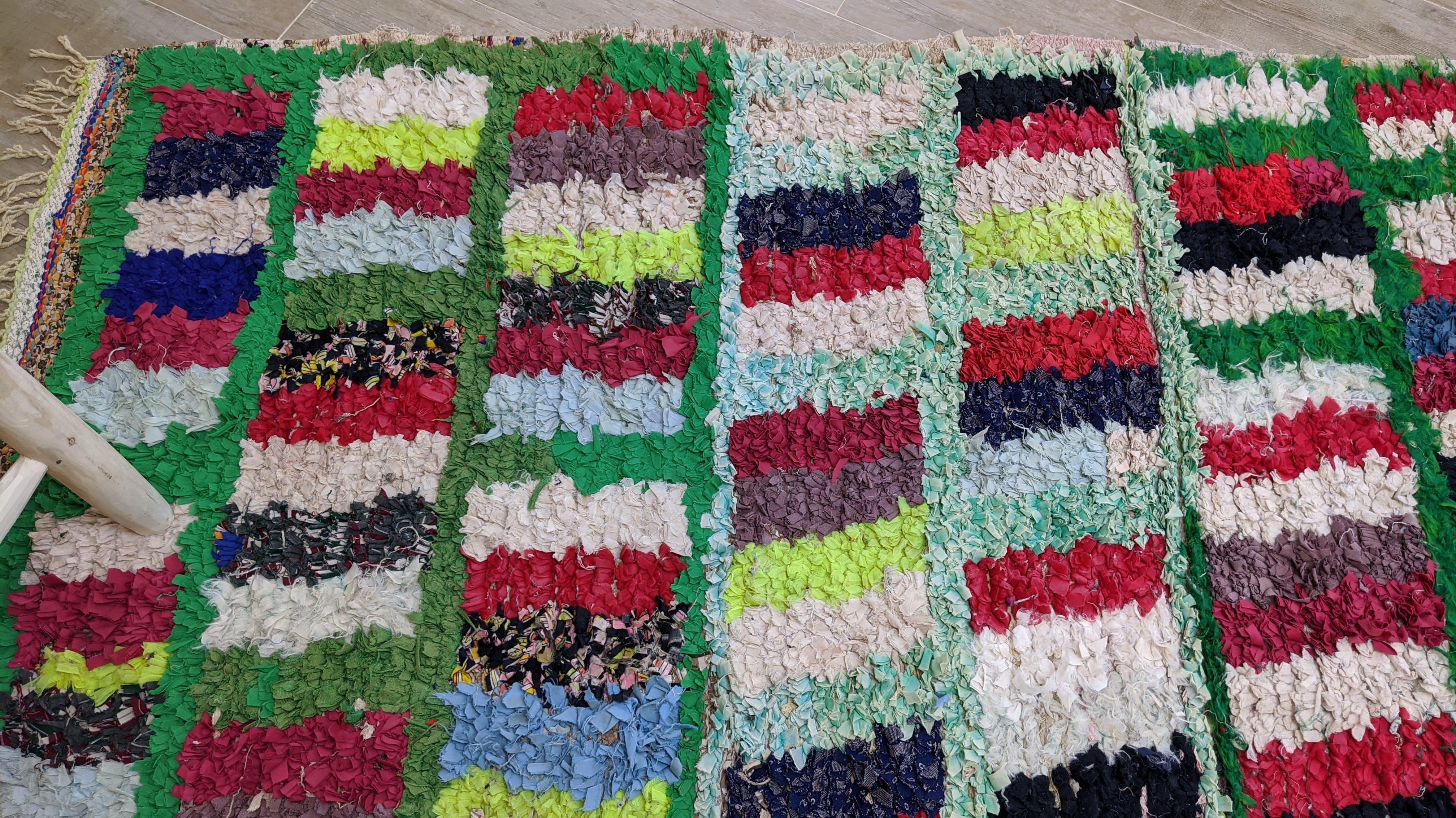 Vintage Boucherouite Rug - 185 x 105 cm || 6.07 x 3.44 feet - Image 6