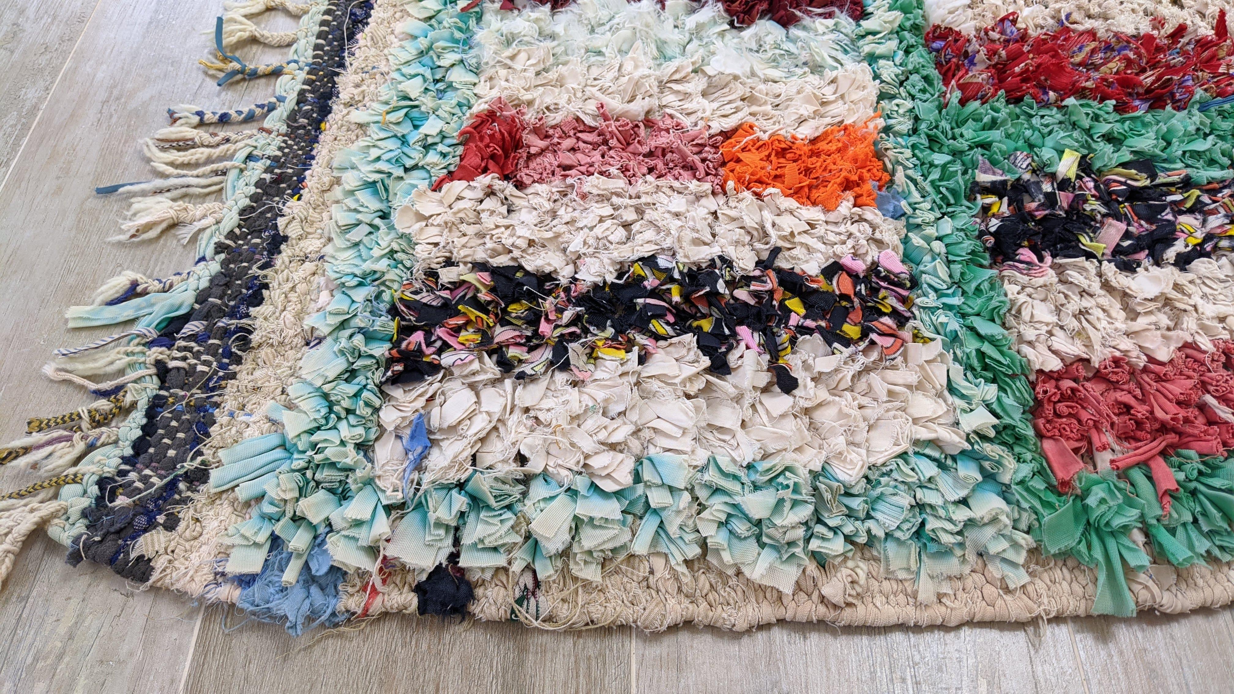 Vintage Boucherouite Rug - 185 x 105 cm || 6.07 x 3.44 feet - Image 7