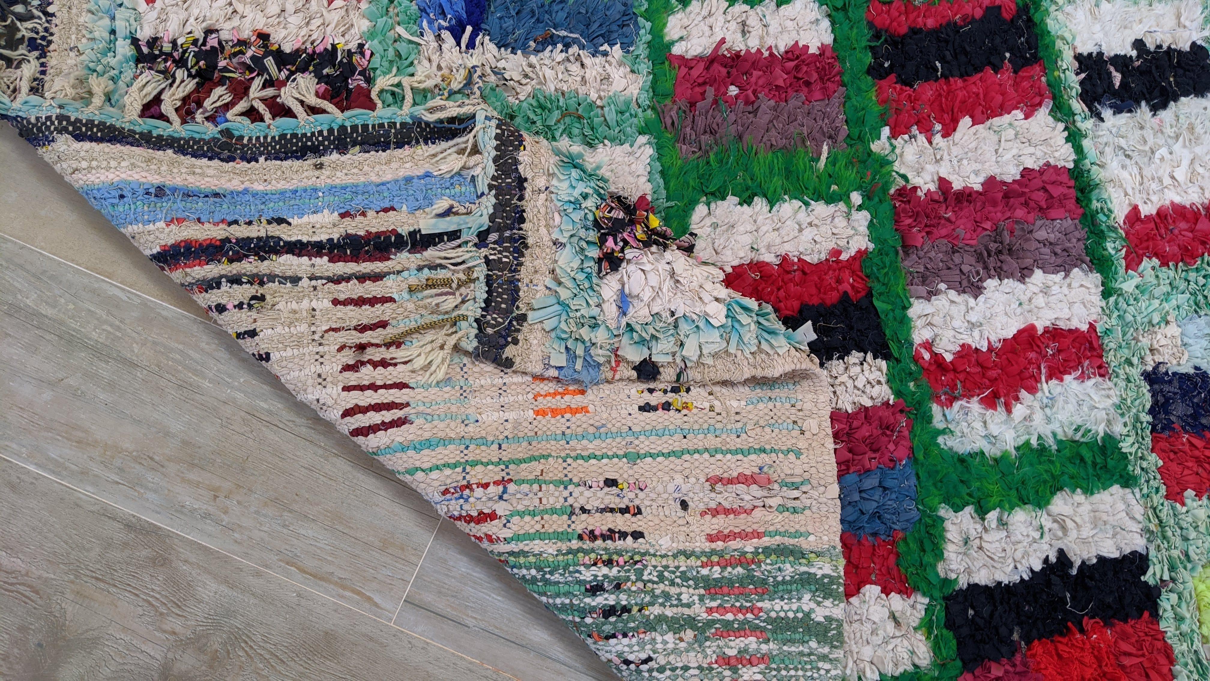 Vintage Boucherouite Rug - 185 x 105 cm || 6.07 x 3.44 feet - Image 9