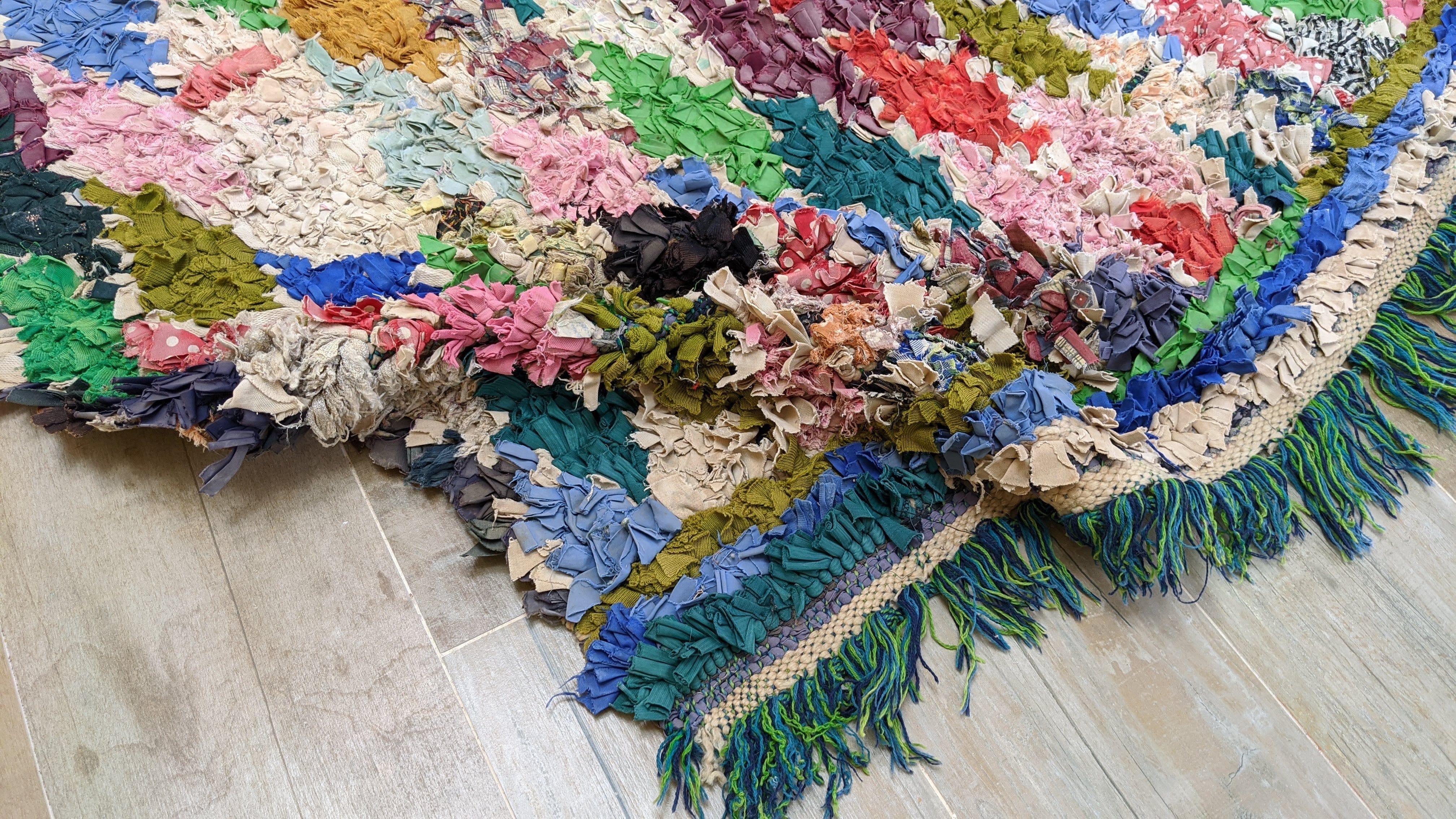 Vintage Boucherouite Rug - 185 x 130 cm || 6.07 x 4.27 feet - Image 9