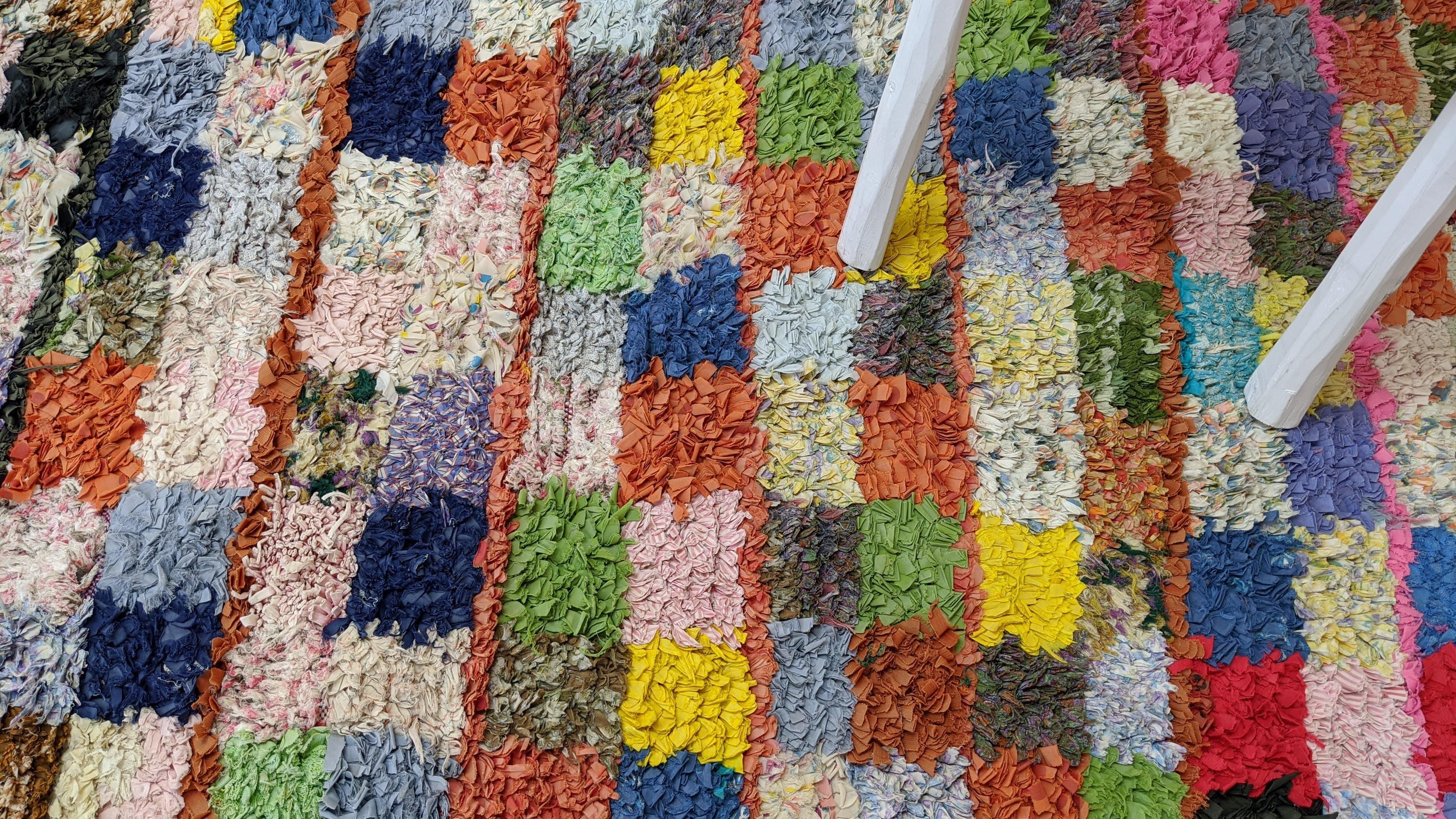 Vintage Boucherouite Rug - 195 x 125 cm || 6.4 x 4.1 feet - Image 4