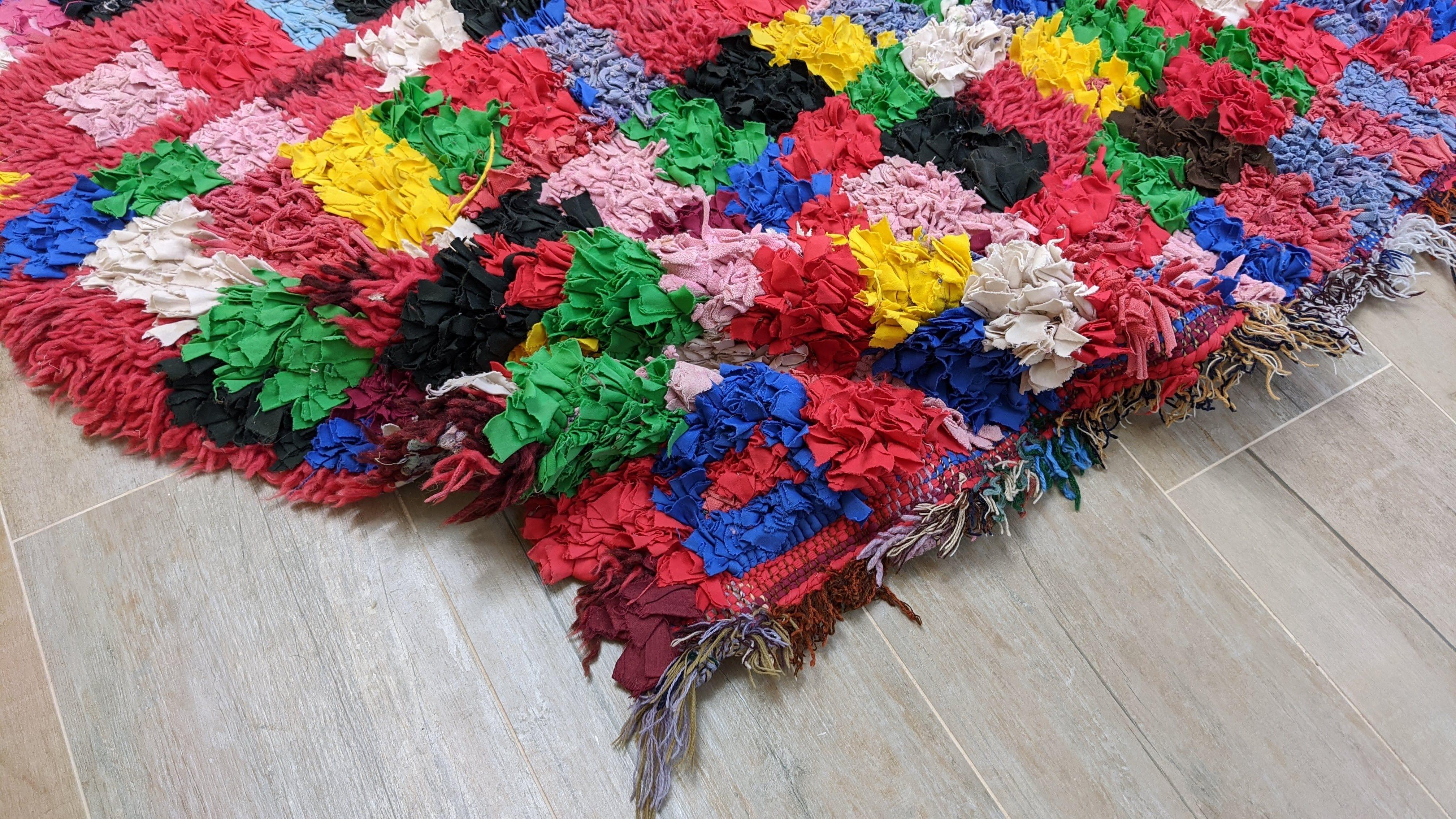 Vintage Boucherouite Rug - 255 x 115 cm || 8.37 x 3.77 feet - Image 8